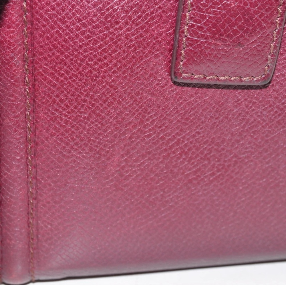 Salvatore Ferragamo Vara Ribbon Bi-Fold Wallet Leather Wine Red Auth EUC - Picture 12 of 16